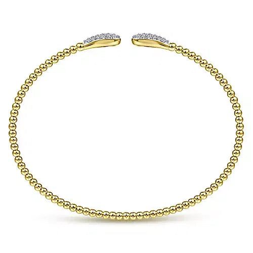 White and Yellow Gold Diamond Pear Shape Bujukan Bangle