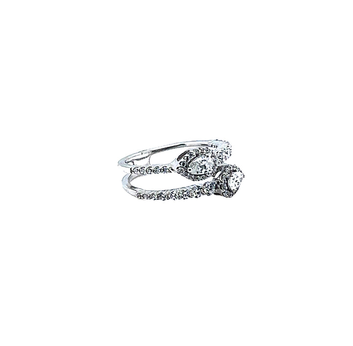 White Gold Diamond Double Stack Ring