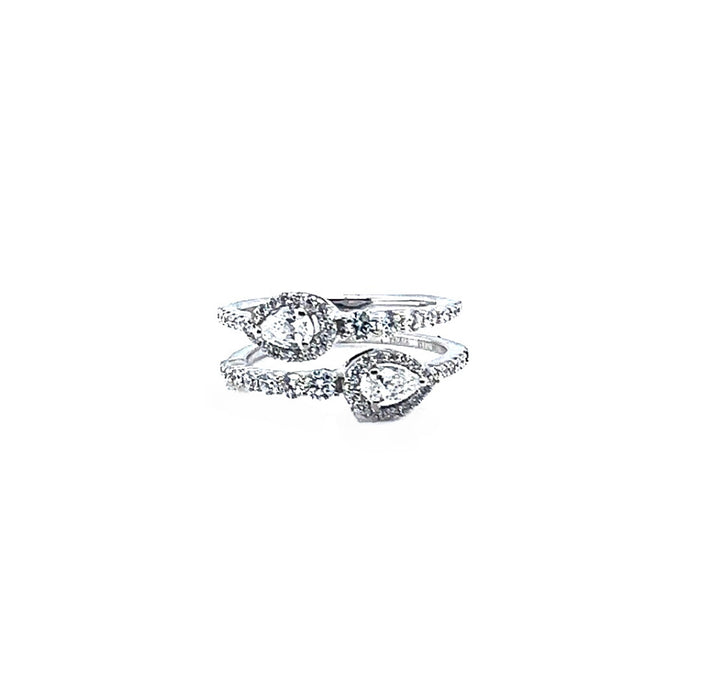 White Gold Diamond Double Stack Ring