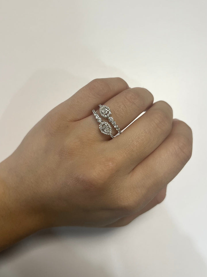 White Gold Diamond Double Stack Ring