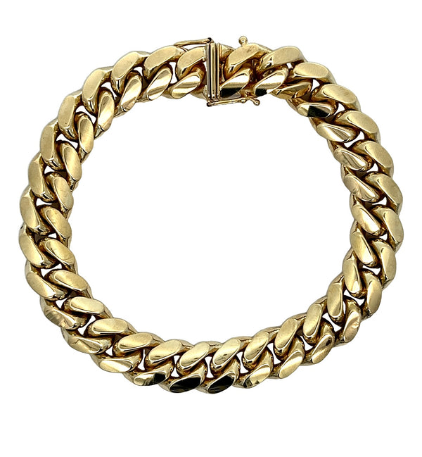 14K Yellow Gold Cuban Link Bracelet 9"