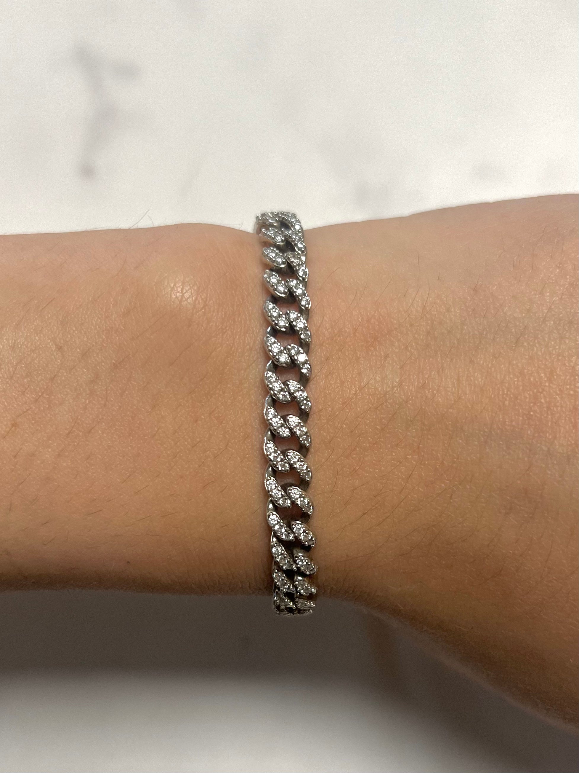 Silver Cuban Link Bracelet