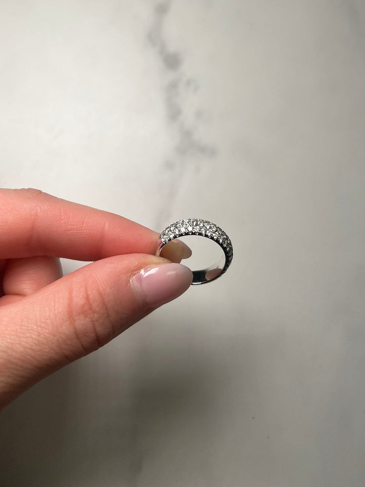 White Gold 3 Row Diamond Band
