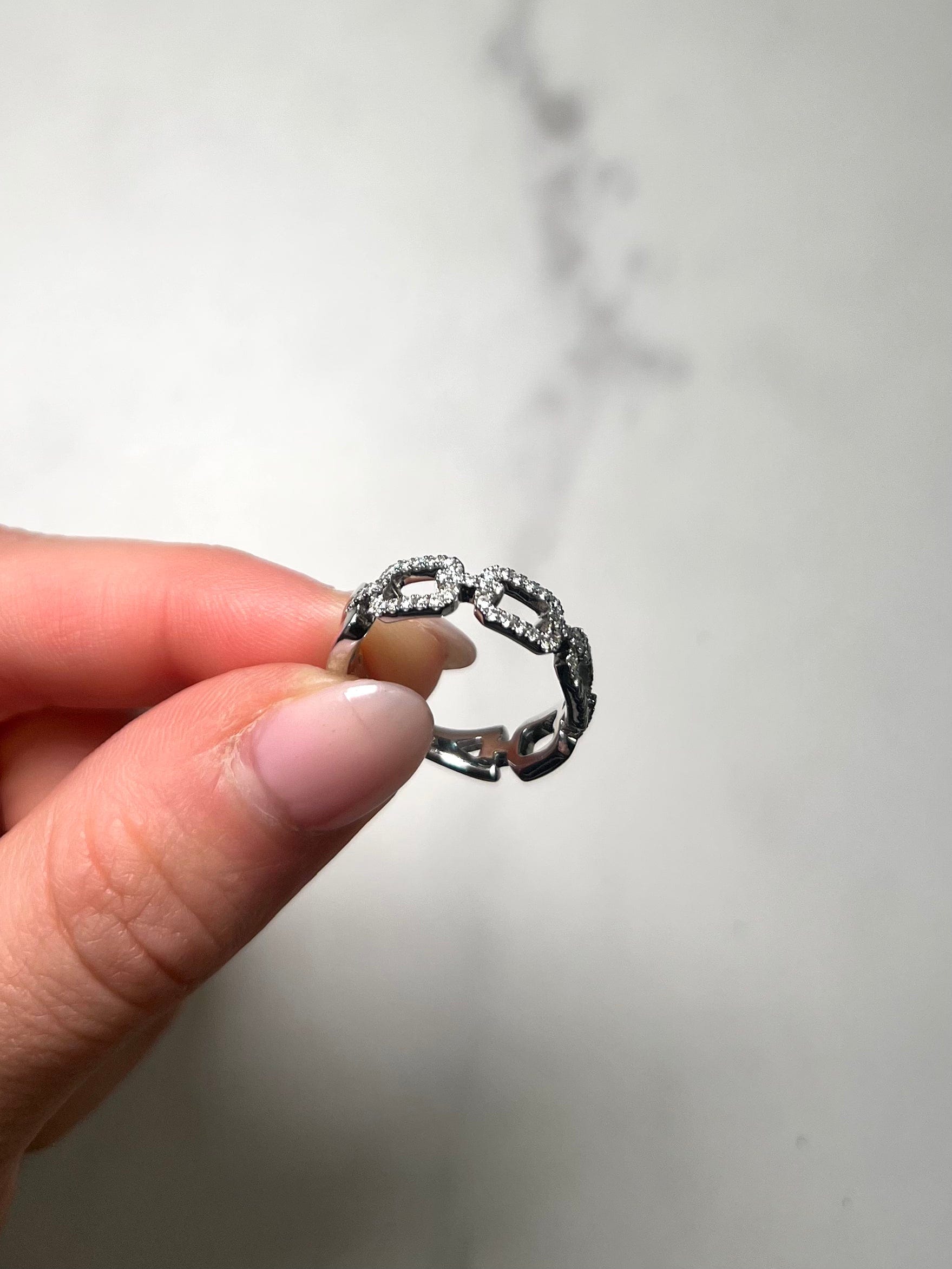 White Gold Diamond Link Ring