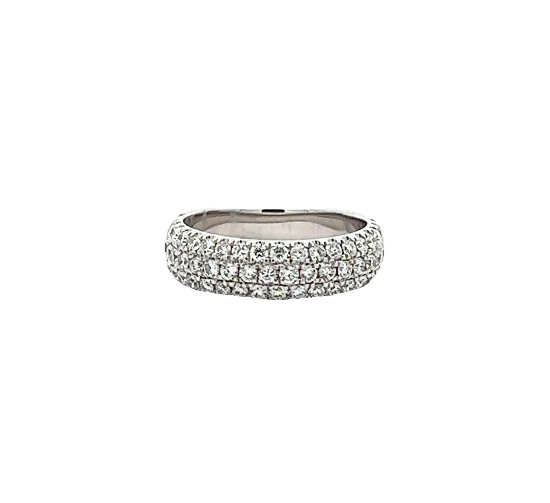 White Gold 3 Row Diamond Band