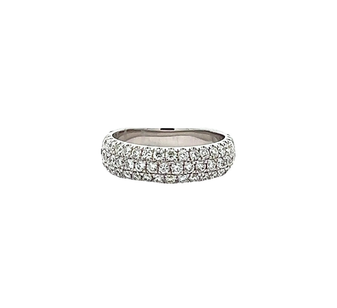 White Gold 3 Row Diamond Band