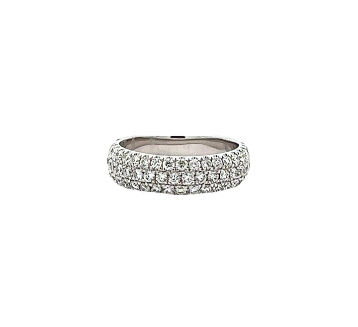 White Gold 3 Row Diamond Band