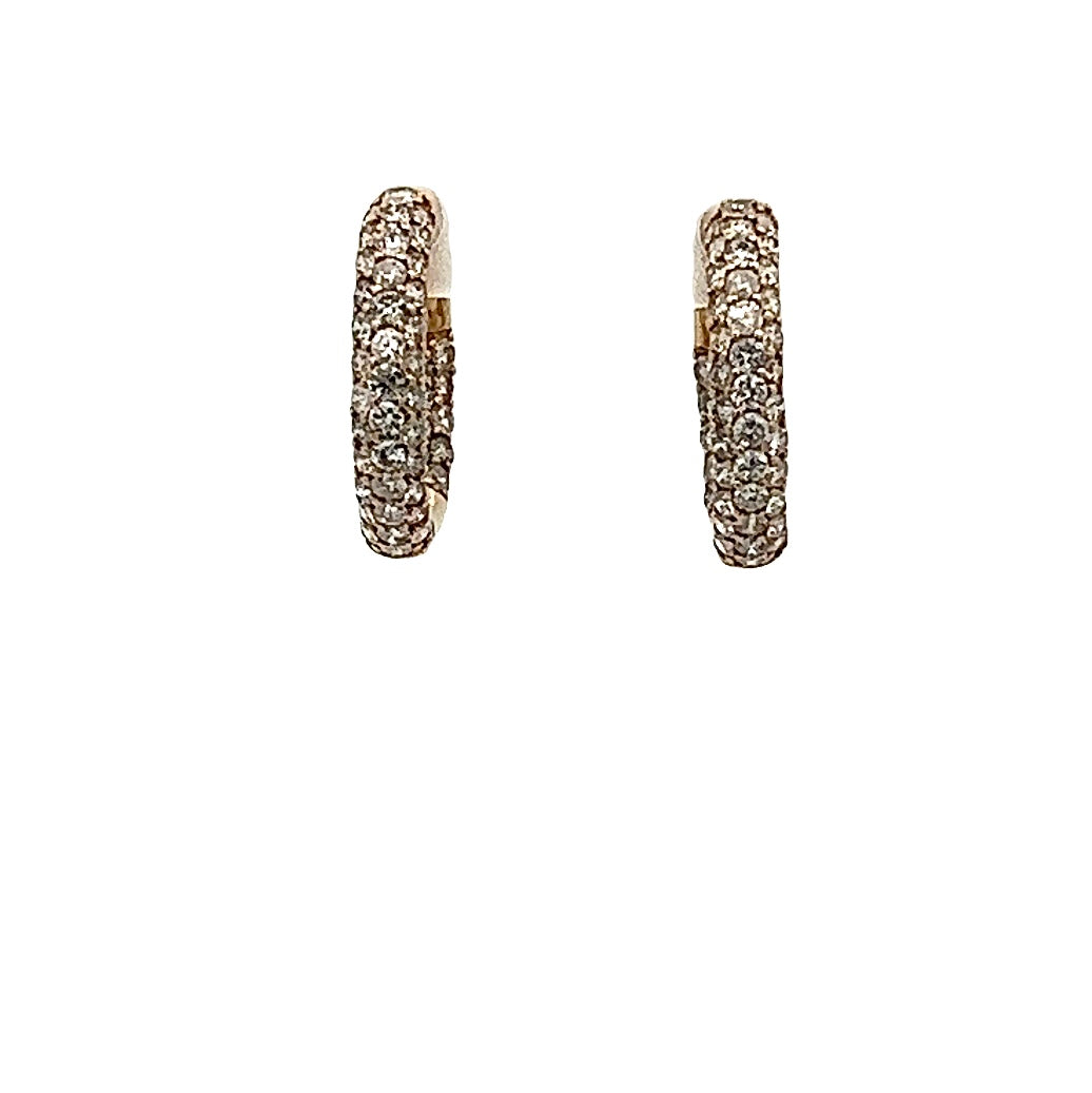 Yellow Gold Pave Earrings