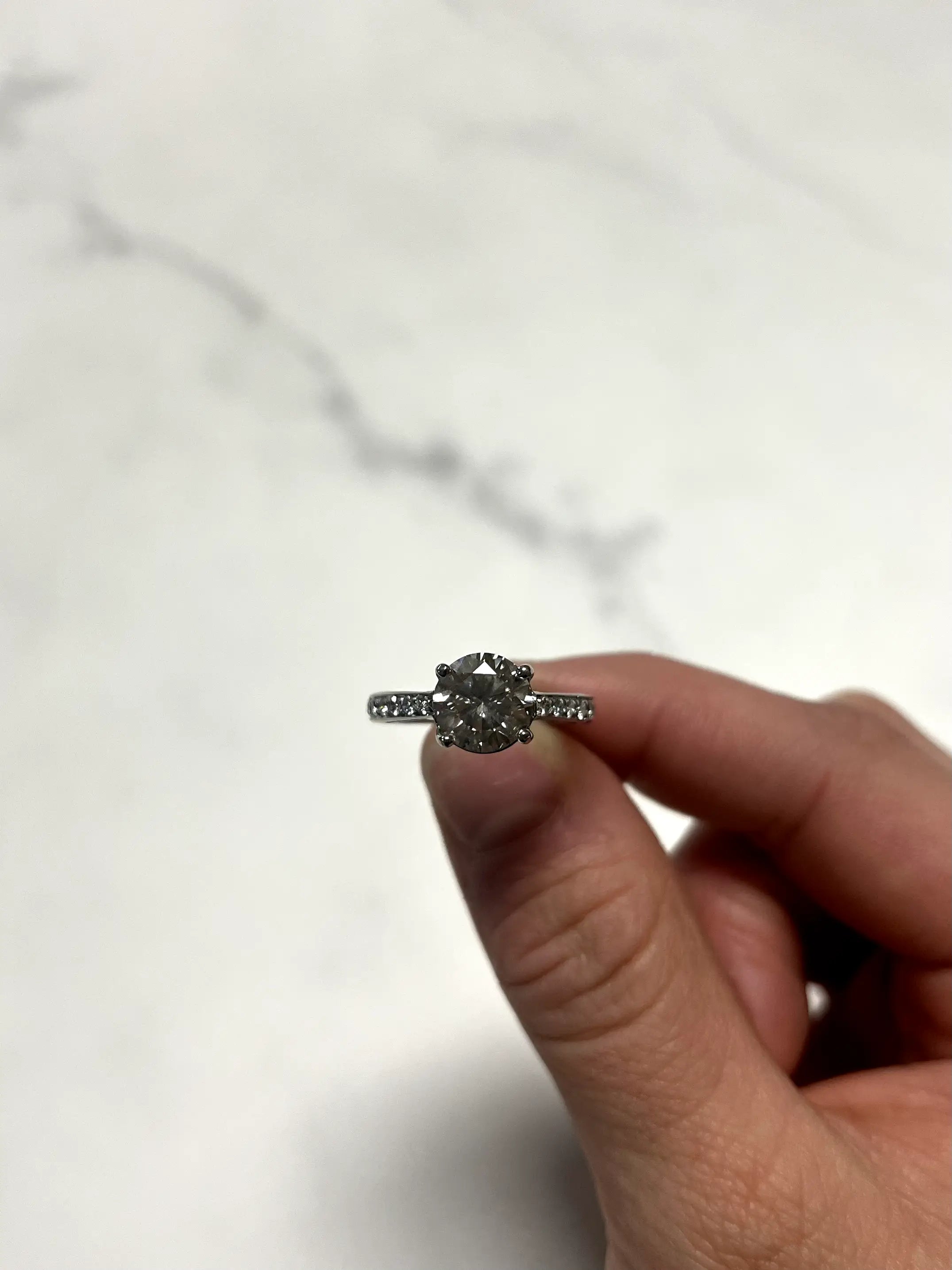 Platinum 2.95ct Round Diamond Engagement Ring