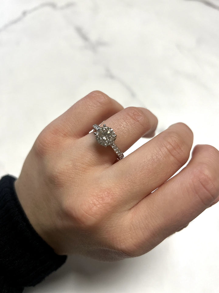 Platinum 2.95ctw Round Diamond Engagement Ring