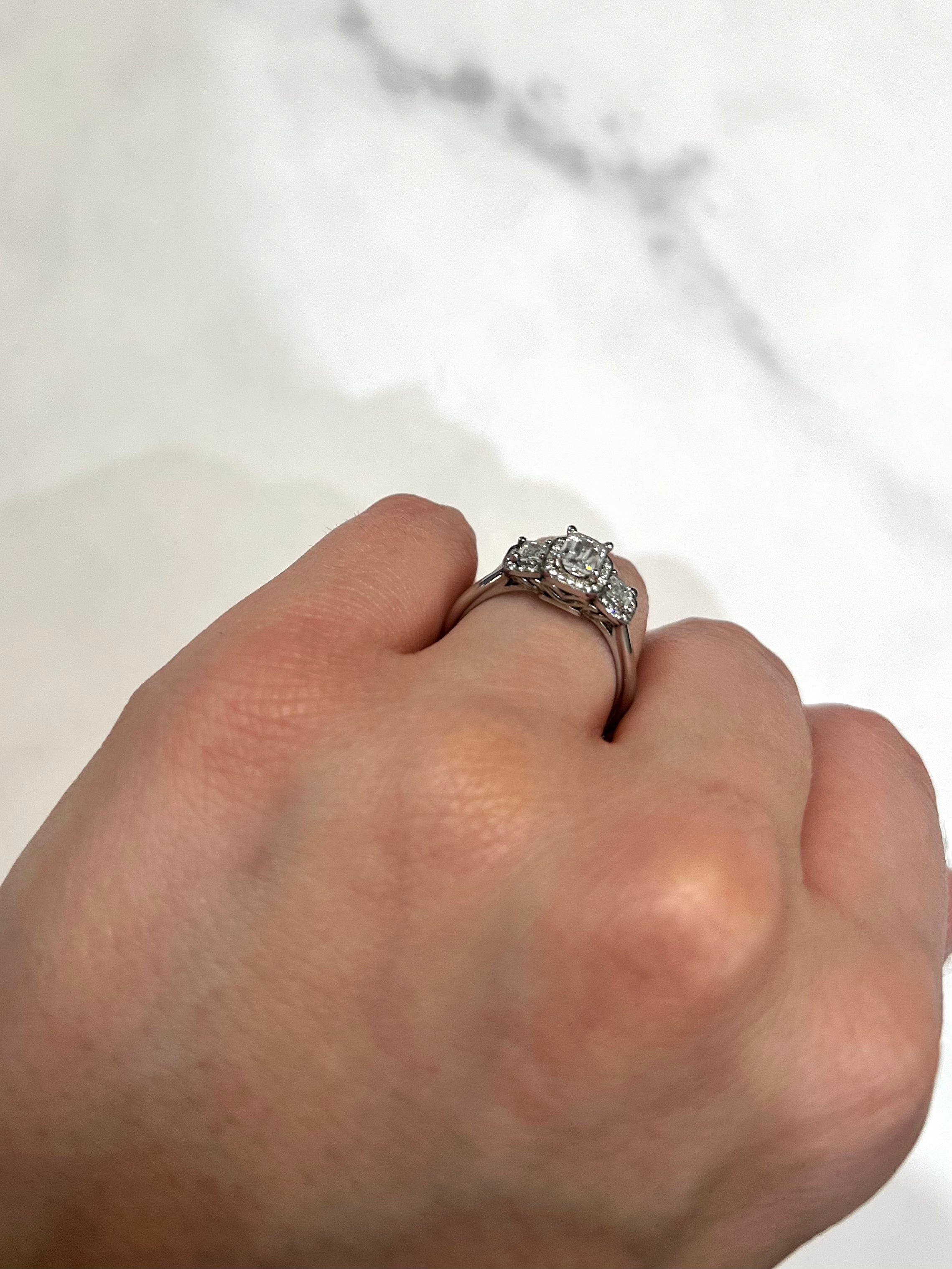 White Gold 1.03ct Tycoon 3 Stone Engagement Ring