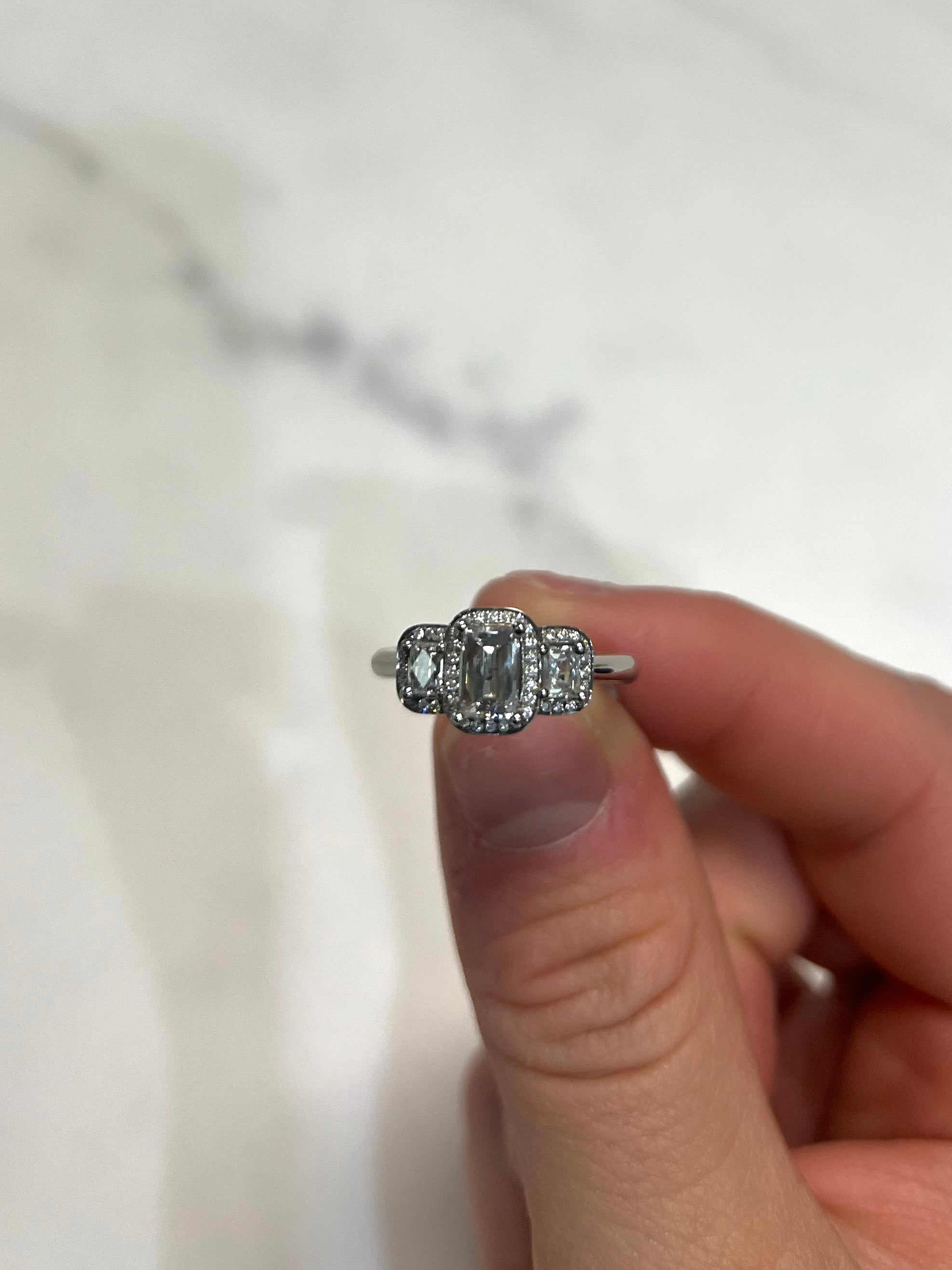 White Gold 1.03ct Tycoon 3 Stone Engagement Ring