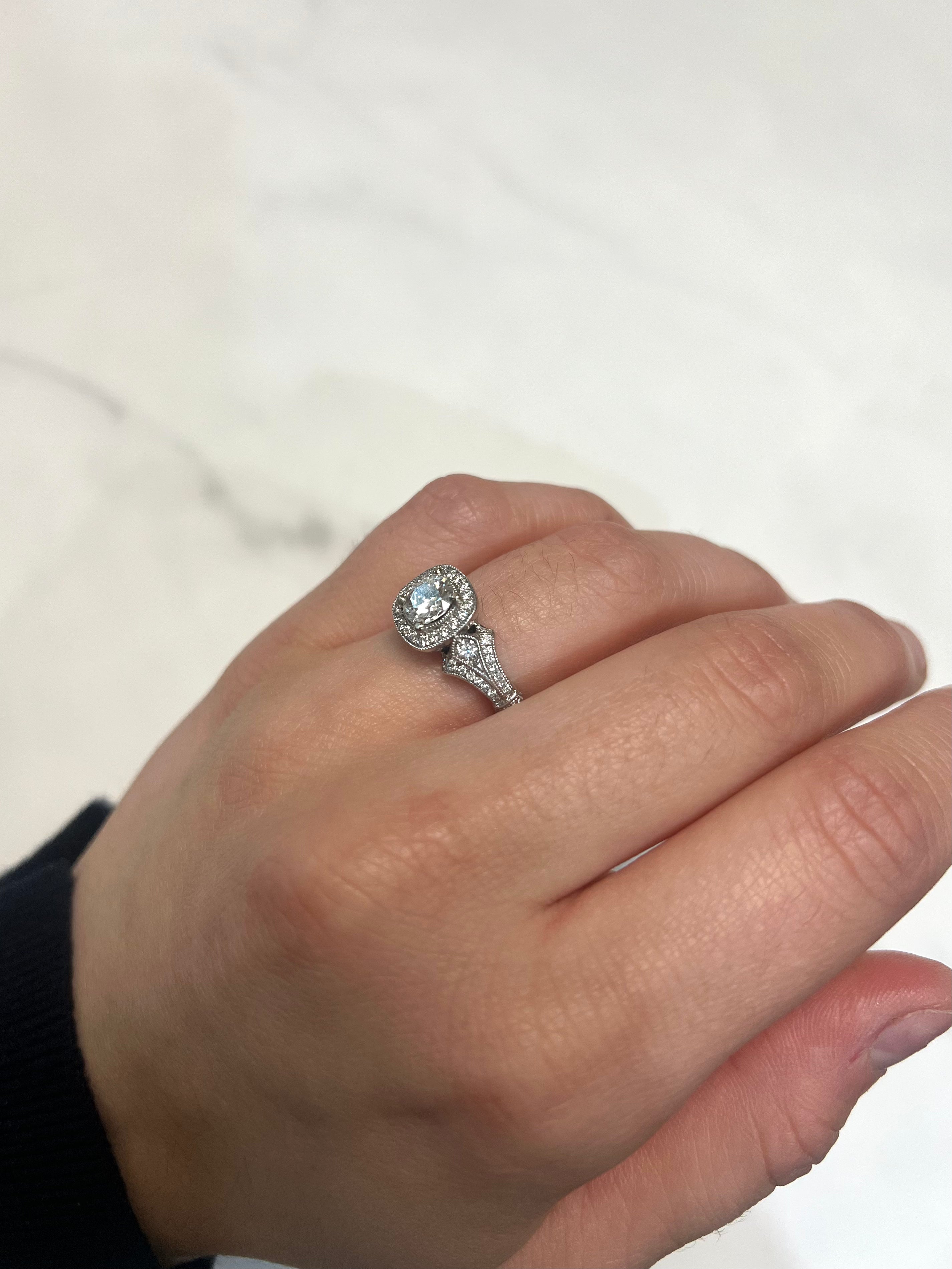 White Gold Halo Style 1.25 Carats
