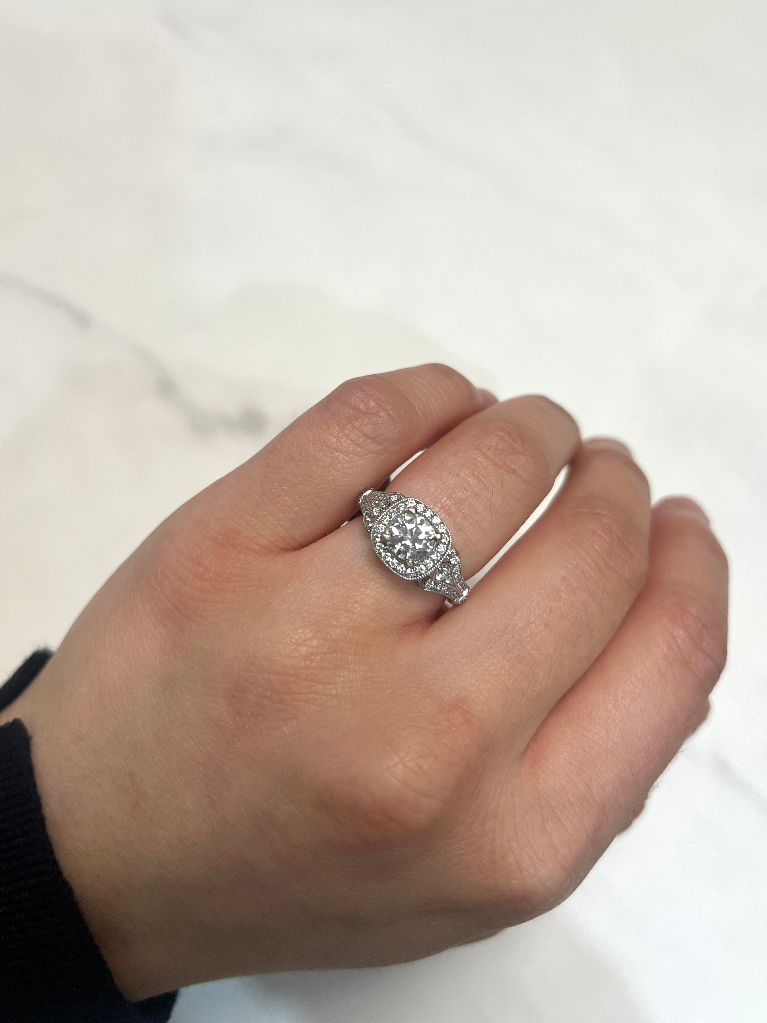 White Gold Halo Style 1.25 Carats