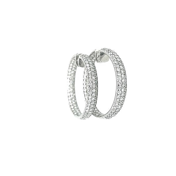 Diamond Pavee Hoop Earrings