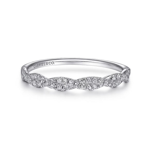 White Gold Twisted Diamond Ring