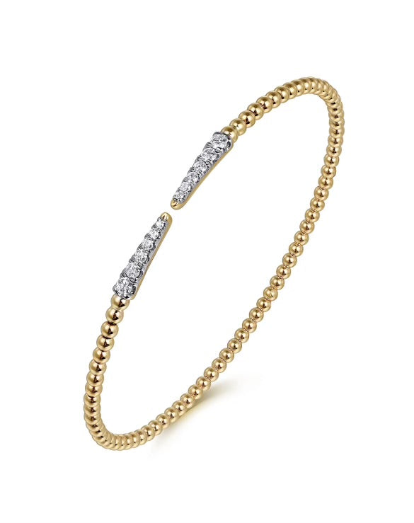 Yellow Gold Bujukan Diamond Spike Split Bangle