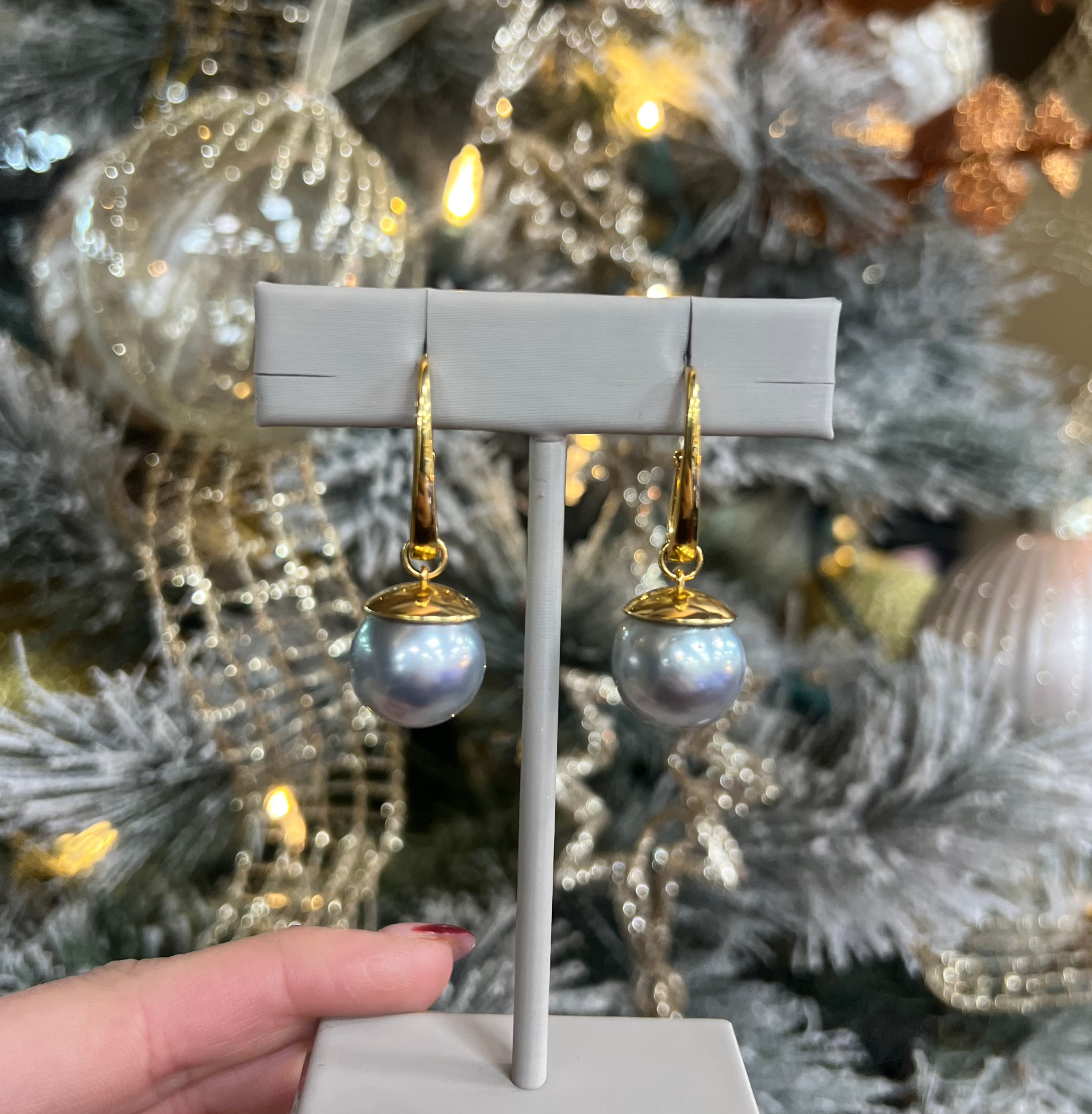 Grey Tahitian Pearl Earrings