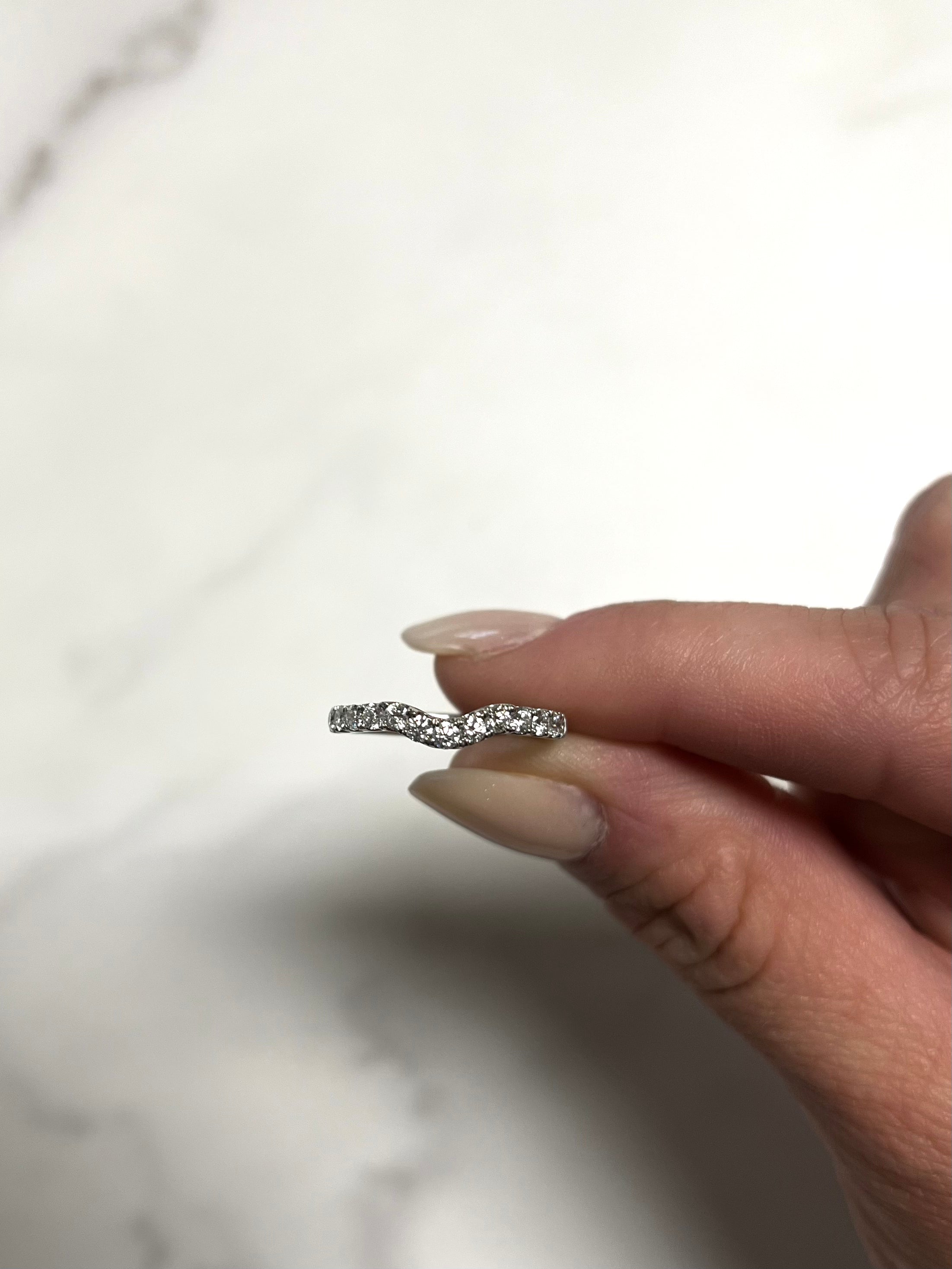 White Gold .50ct Curved Diamond Band