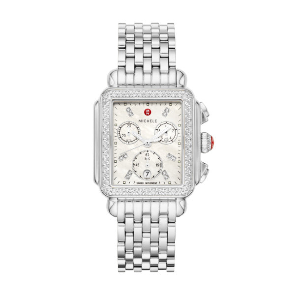 Deco 33mm Stainless Steel Diamond Bezel Watch