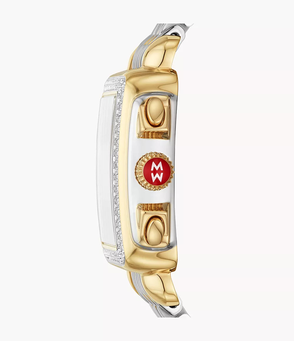 Michele Deco Diamond Watch 35MM - Two-Tone 18K Gold-Plated