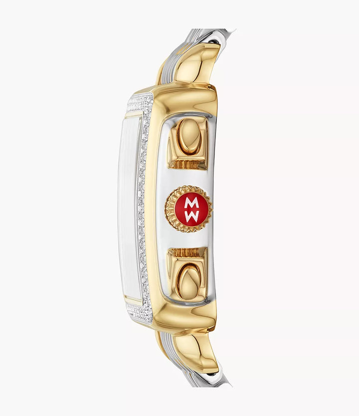 Michele Deco Diamond Watch 35MM - Two-Tone 18K Gold-Plated