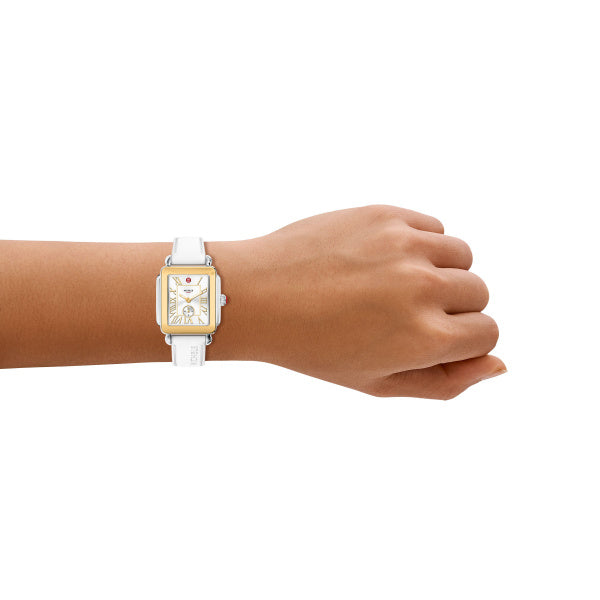 Deco Mid Sport Stainless Steel White Silicone Watch