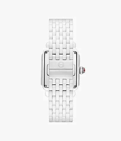 Deco Madison White Ceramic Diamond Watch