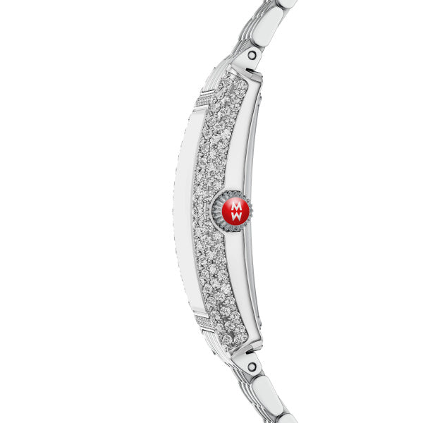 Coquette Stainless Steel Diamond Bezel Watch