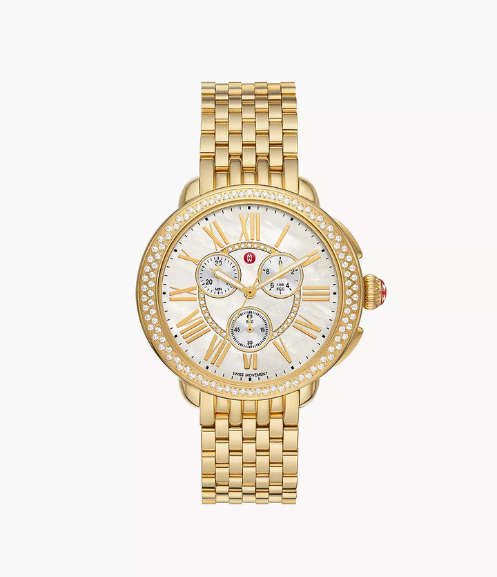 Michele Serein Diamond Watch 41MM - 18K Gold-Plated