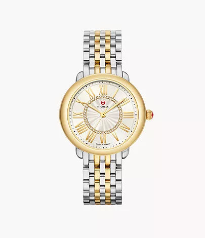 Michele Deco Madison Diamond Watch 36MM - Two-Tone 18K Gold-Plated