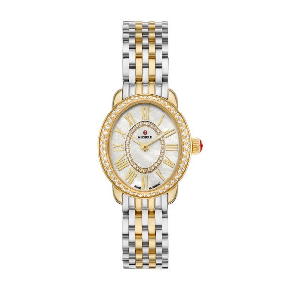 Serein Oval Two-Tone Diamond Bezel Watch