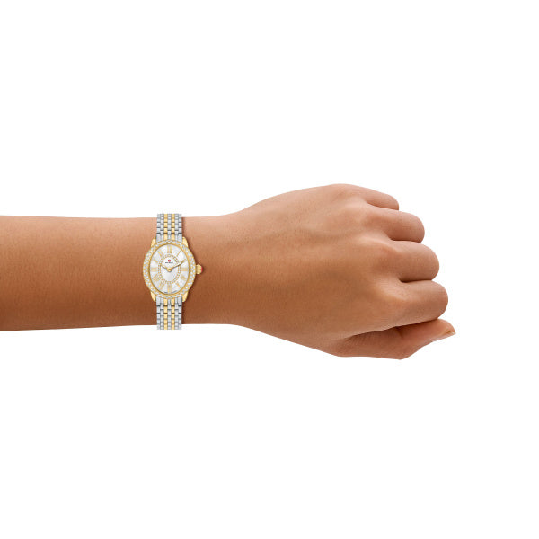 Serein Oval Two-Tone Diamond Bezel Watch