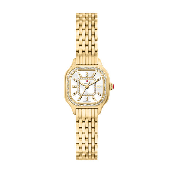 Meggie Mini Gold Mother-of-Pearl Diamond Bezel Watch