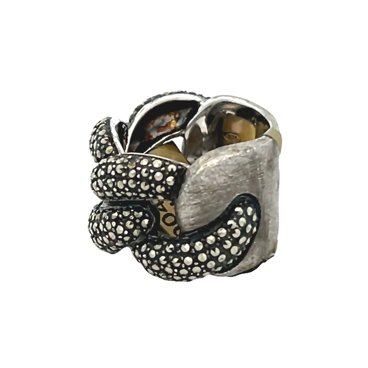 Sterling Silver Marcasite Link Ring
