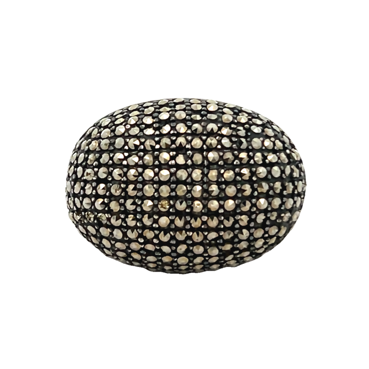 Yellow Color Sterling Silver Marcasite Ring