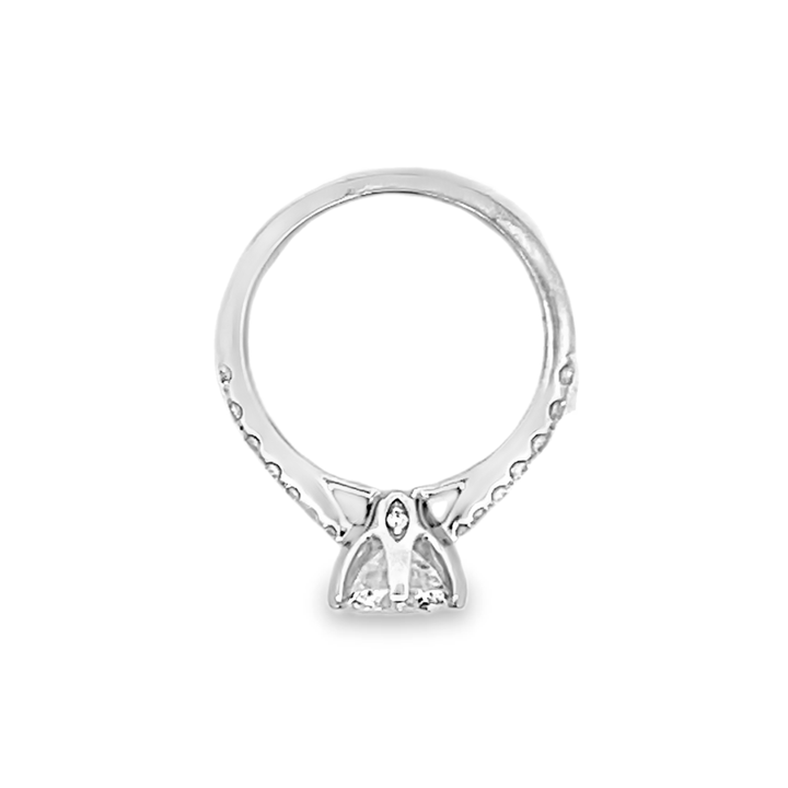 14K White Gold Round Cut Diamond Engagement Ring 1.22ctw