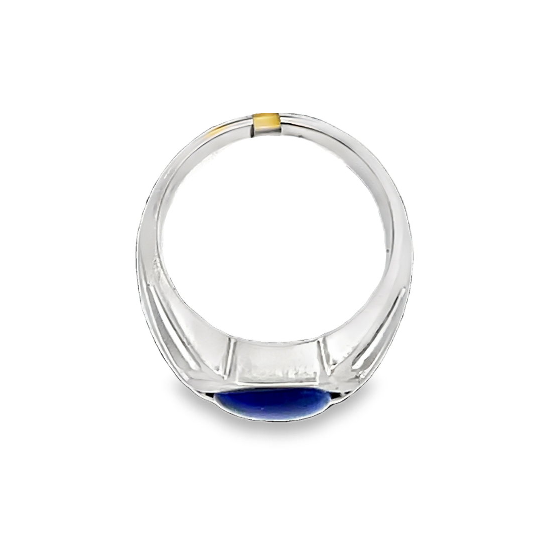 10K White Gold Dyed Tiger's Eye Bezel-Set