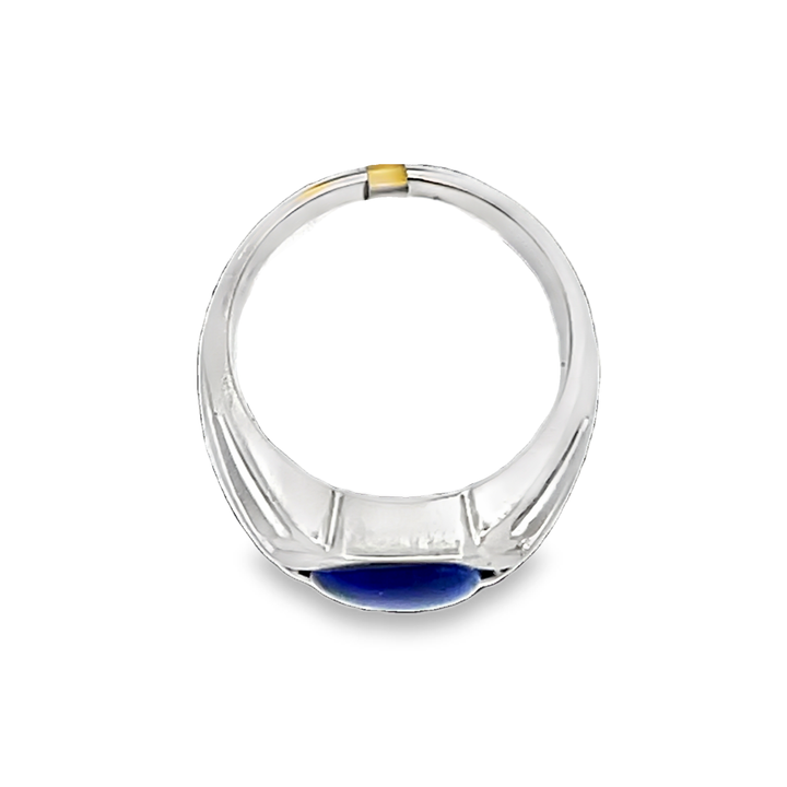 10K White Gold Dyed Tiger's Eye Bezel-Set