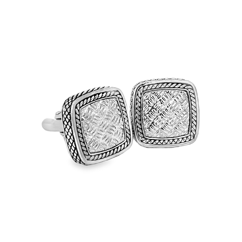 Men's Sterling Silver Square Cufflinks