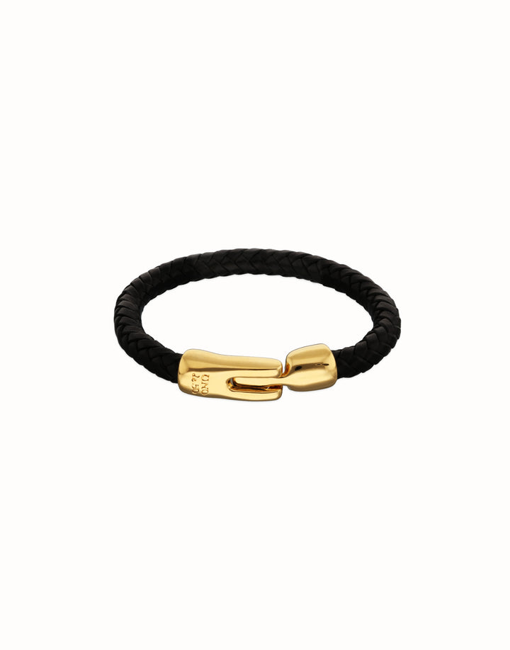 Uno de 50 Leather Braided Bracelet w/ Golden Clasp