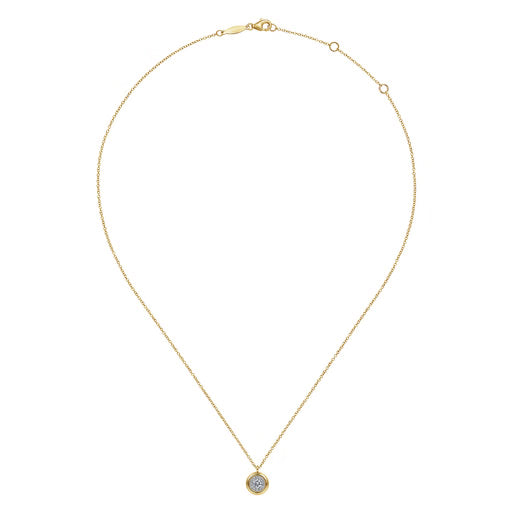 14K Yellow Gold Pendant Diamond 0.25ct Necklace