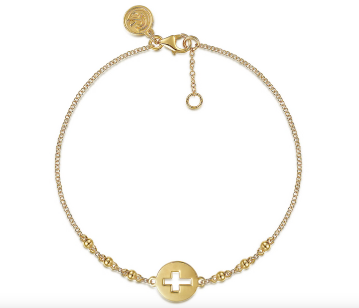 Gold Bracelet with Cross Cutout