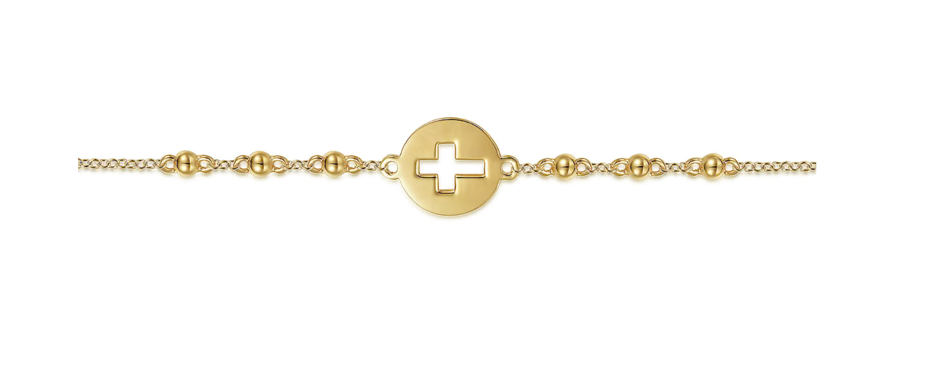 Gold Bracelet with Cross Cutout