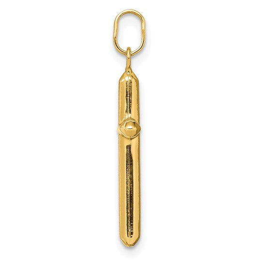 14K Yellow Gold Hollow Latin Cross