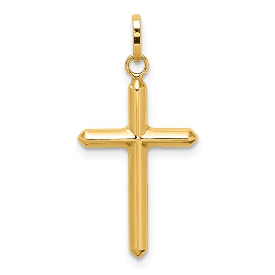 14K Yellow Gold Hollow Latin Cross
