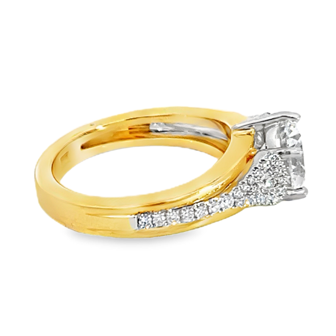 Two Tone 0.24 Carat Diamond Semi Mounting Ring