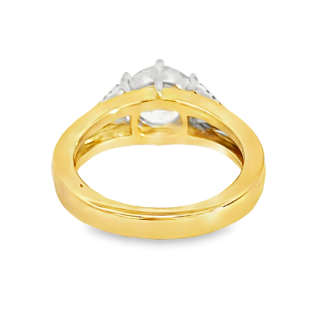 Two Tone 0.24 Carat Diamond Semi Mounting Ring