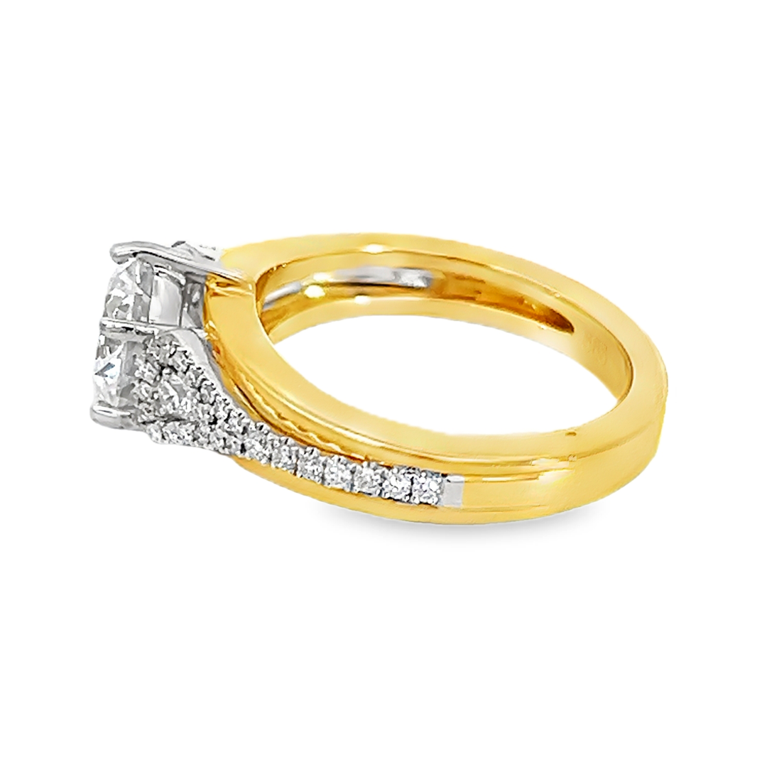 Two Tone 0.24 Carat Diamond Semi Mounting Ring