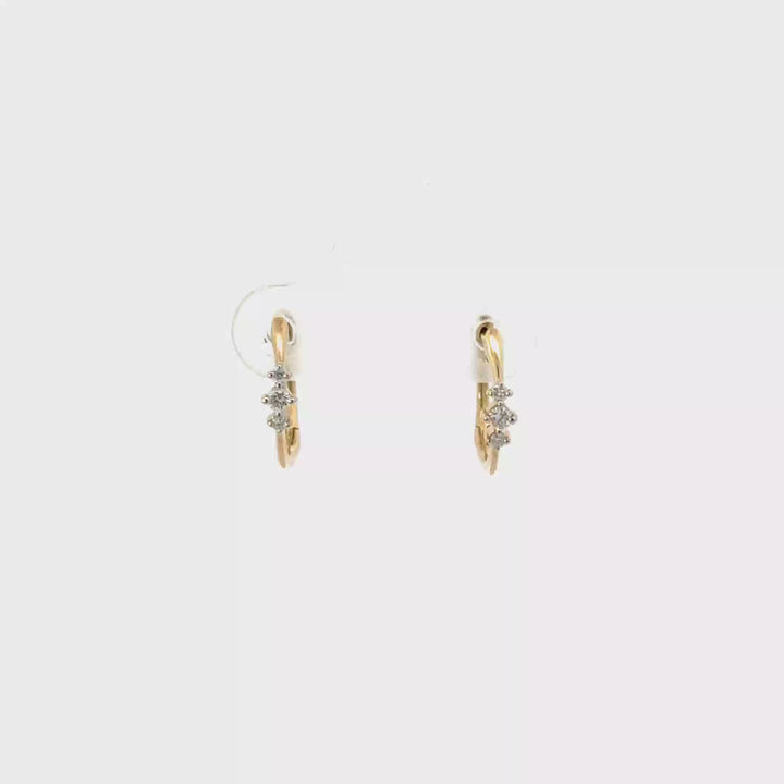 Diamond Accent Yellow Gold Hoop Earrings